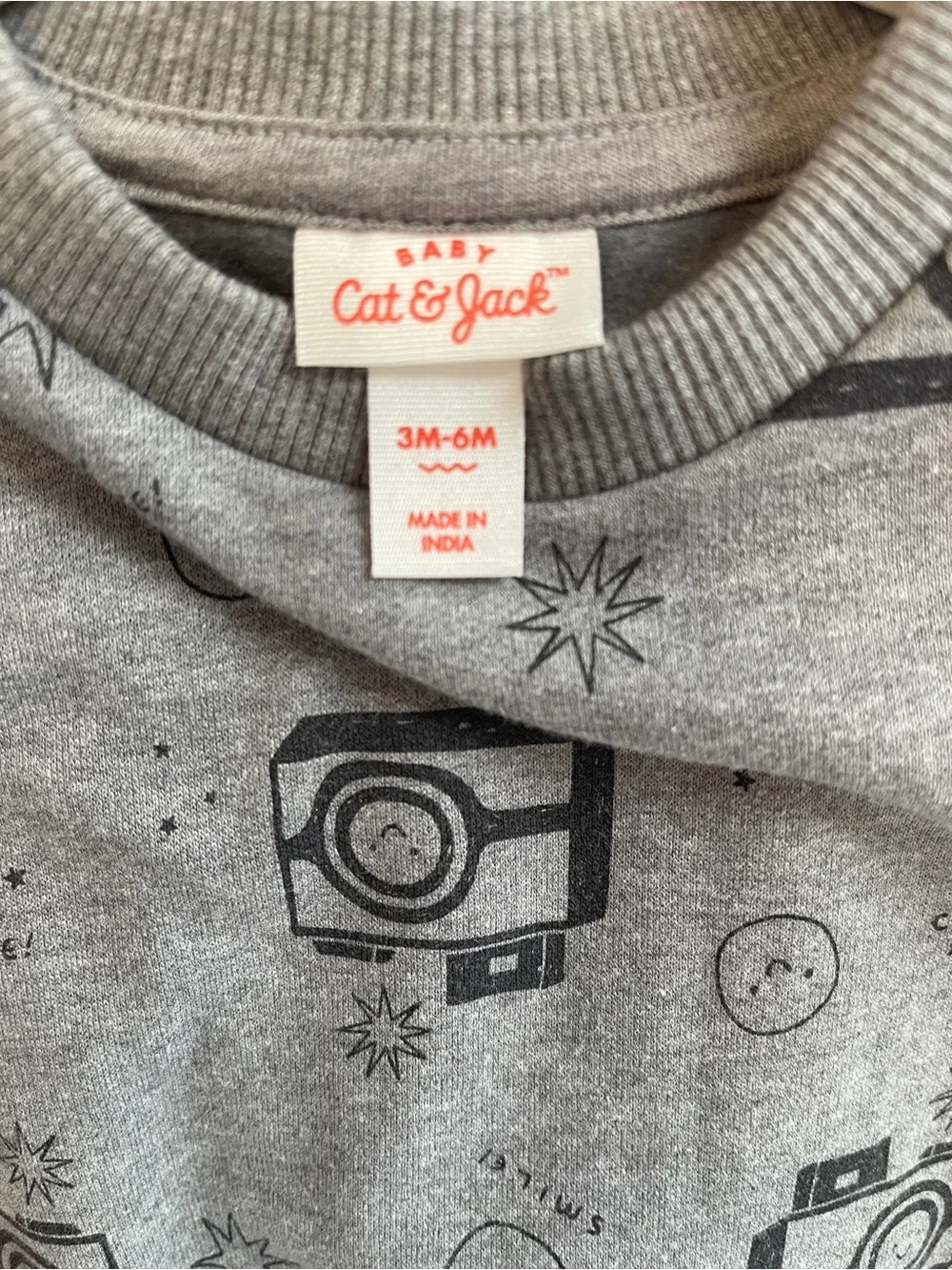 Cat & Jack Grey Camera Print Set for Kids